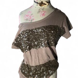 Vintage Women's Sequin Striped Shirt